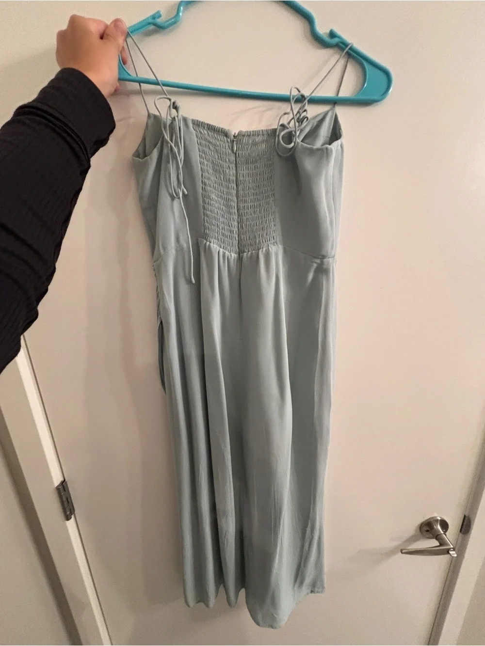 Reformation Kourtney Midi Dress with Side Slit - Light Blue - Picture 5 of 6